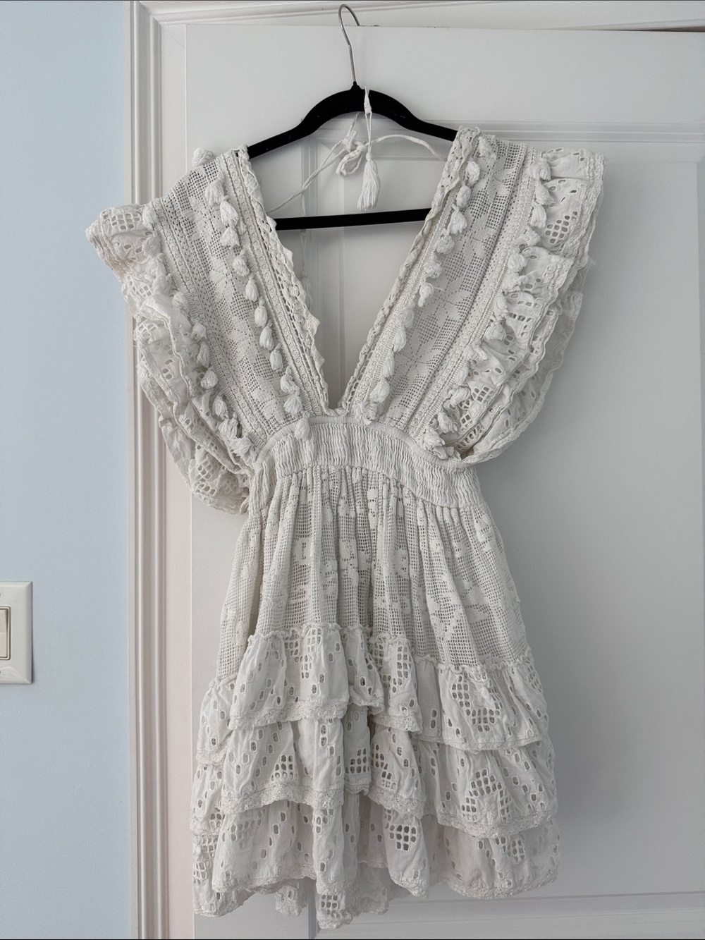 Place Nationale White midi dress